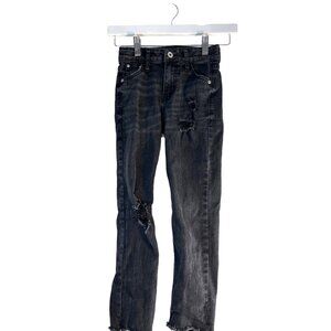 Target Girls Distressed Jeans Raw Hem Black Size 7